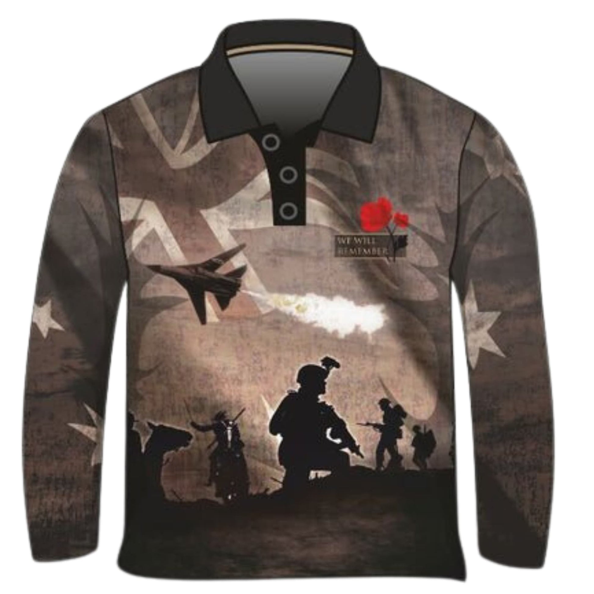 ★Pre-Order★ Australian | We Will Remember WWI WWII Fishing Shirt Z and TEE anzac anzac day Australia Australia Day Australian camping fishing KIDS LJM men MEN'S DESIGNS mens Preorder quick dry spo-default spo-disabled sun sun shirt sun shirts sunsafe uv war