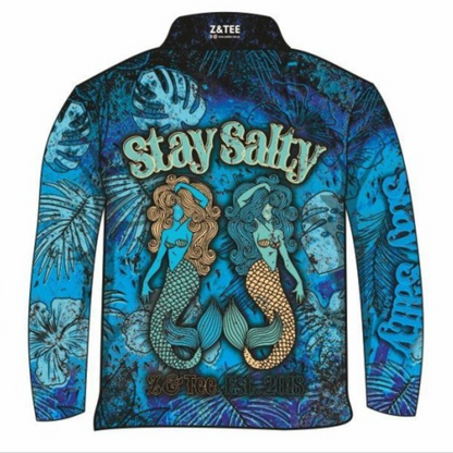 ★Pre-Order★ Stay Salty | Mermaid Aqua Shirt Z and TEE blue camping fishing KIDS ladies LJM mermaid Preorder quick dry spo-default spo-disabled sun sun shirt sun shirts sunsafe uv Women women's WOMEN'S DESIGNS