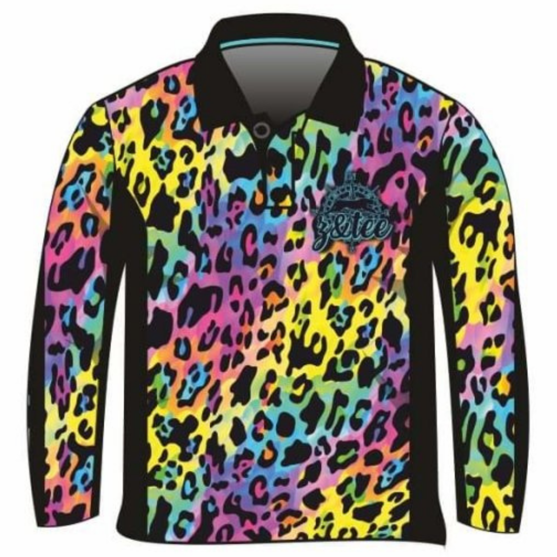 ★Pre-Order★ Leopard Print | Wild Side Electric Rainbow Leopard Shirt Z and TEE animal print bright camping colourful fishing GIRLS DESIGNS KIDS leopard leopard print LJM Preorder quick dry rainbow spo-default spo-disabled sun sun shirt sun shirts sunsafe uv WOMEN'S DESIGNS Women's Fishing Women's Fishing Shirt womens