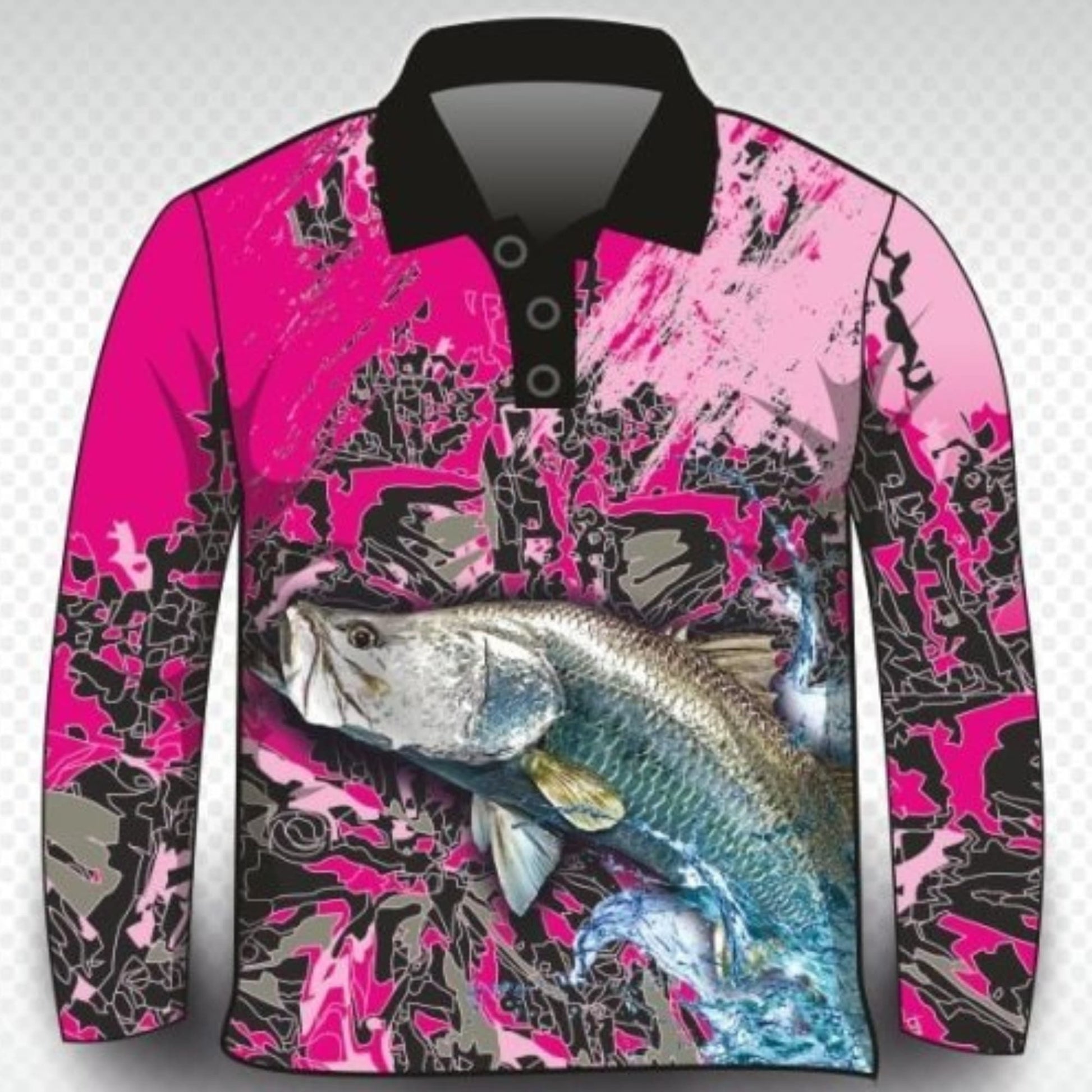 ★Pre-Order★ Fishing | Barramundi Pink Shirt Z and TEE barramundi FISH DESIGNS fishing girls GIRLS DESIGNS KIDS ladies LJM Preorder quick dry spo-default spo-disabled sun sun shirt sun shirts sunsafe uv WOMEN'S DESIGNS womens