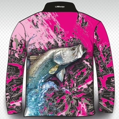 ★Pre-Order★ Fishing | Barramundi Pink Shirt Z and TEE barramundi FISH DESIGNS fishing girls GIRLS DESIGNS KIDS ladies LJM Preorder quick dry spo-default spo-disabled sun sun shirt sun shirts sunsafe uv WOMEN'S DESIGNS womens