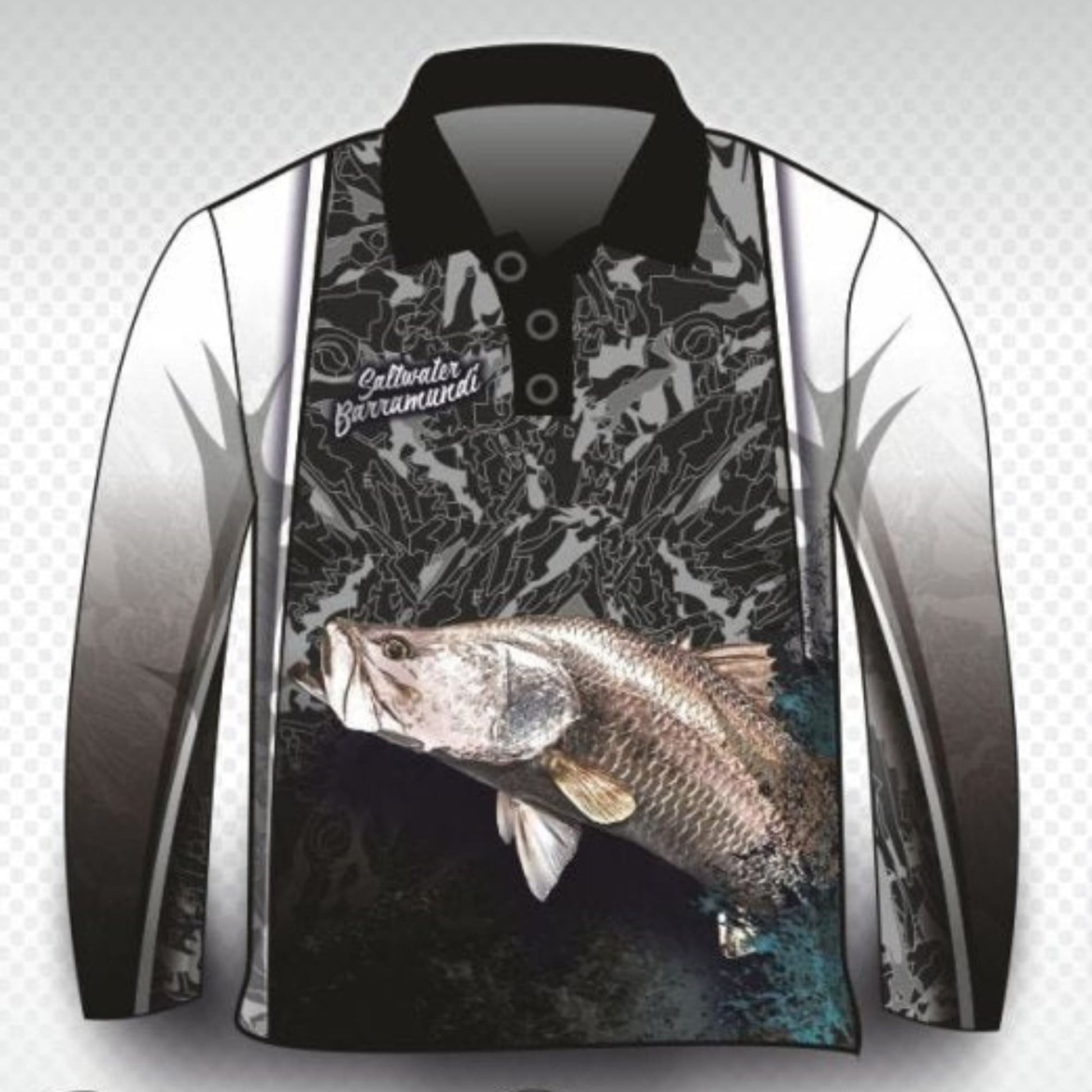 ★Pre-Order★ Fishing | Barramundi Saltwater Camo Fishing Shirt Z and TEE barramundi boy boys FISH DESIGNS fishing LJM men MEN'S DESIGNS mens Preorder quick dry spo-default spo-disabled sun sun shirt sun shirts sunsafe uv