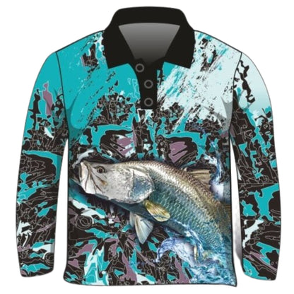 ★Pre-Order★ Fishing | Barramundi Teal Fishing Shirt Z and TEE barramundi blue boy boys BOYS DESIGNS FISH DESIGNS fishing girls ladies LJM men MEN'S DESIGNS mens Preorder quick dry spo-default spo-disabled sun sun shirt sun shirts sunsafe uv womens