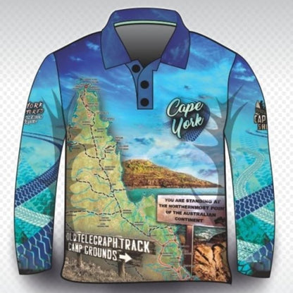 ★Pre-Order★ Cape York | Cape York Tour Blue Fishing Shirt Z and TEE 4x4 boy boys camping cape cape york CAPE YORK DESIGNS fishing girl girls LJM men mens Preorder quick dry spo-default spo-disabled sun sun shirt sun shirts sunsafe tip travel uv