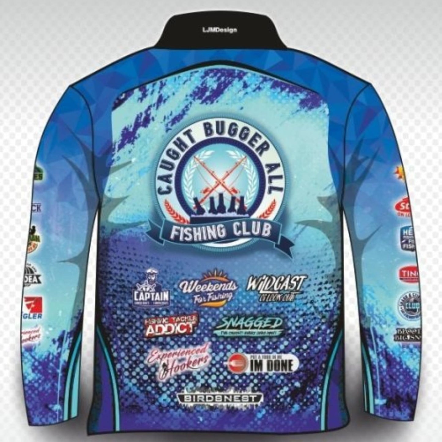 ★Pre-Order★ Fishing | Caught Bugger All Fishing Club Blue Shirt Z and TEE camping FISH DESIGNS FISHING LJM men MEN'S DESIGNS mens Preorder quick dry spo-default spo-disabled sun sun shirt sun shirts sunsafe uv