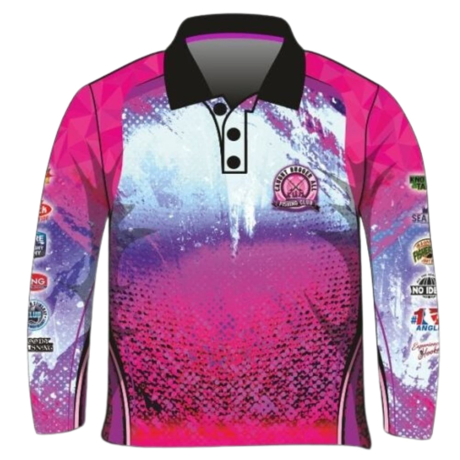 ★Pre-Order★ Fishing | Caught Bugger All Fishing Club Pink Shirt Z and TEE camping FISH DESIGNS FISHING LJM Preorder quick dry spo-default spo-disabled sun sun shirt sun shirts sunsafe uv Women WOMEN'S DESIGNS Women's Fishing Women's Fishing Shirt womens