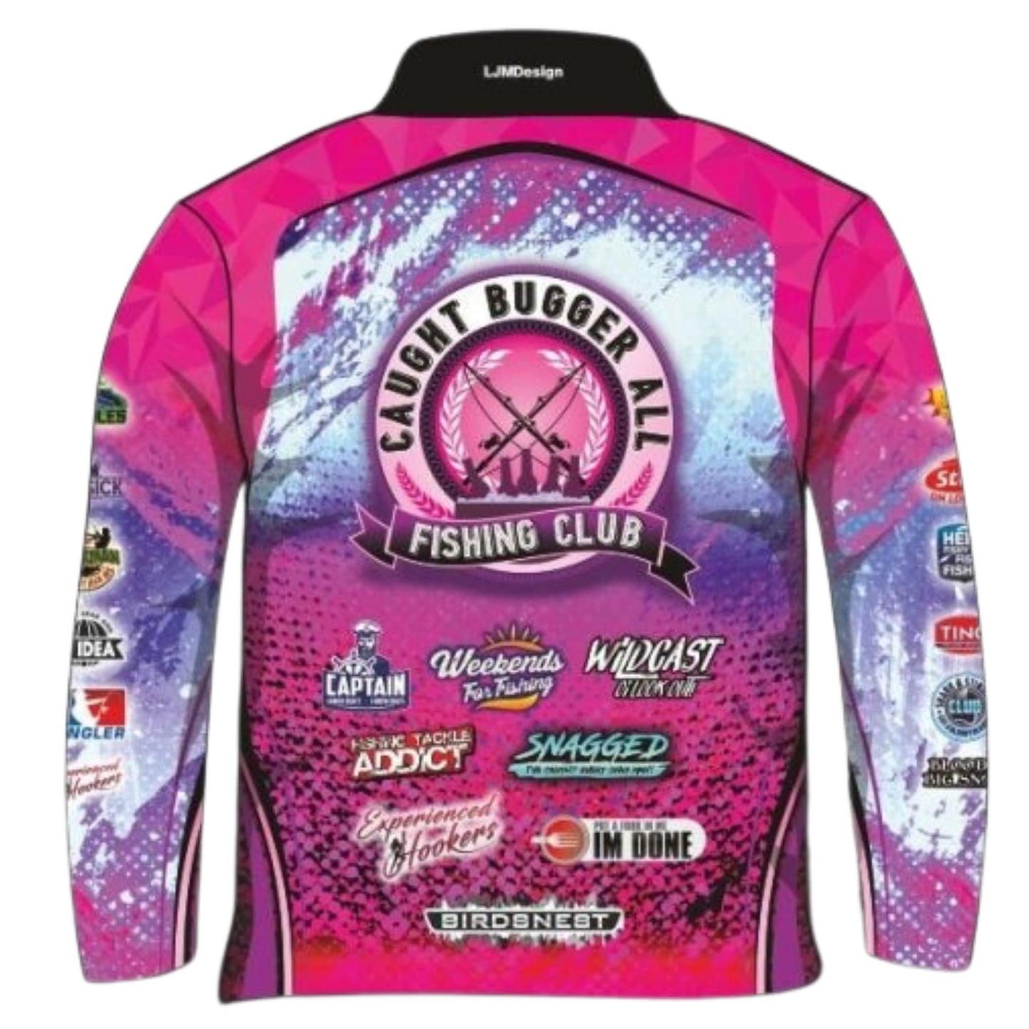 ★Pre-Order★ Fishing | Caught Bugger All Fishing Club Pink Shirt Z and TEE camping FISH DESIGNS FISHING LJM Preorder quick dry spo-default spo-disabled sun sun shirt sun shirts sunsafe uv Women WOMEN'S DESIGNS Women's Fishing Women's Fishing Shirt womens