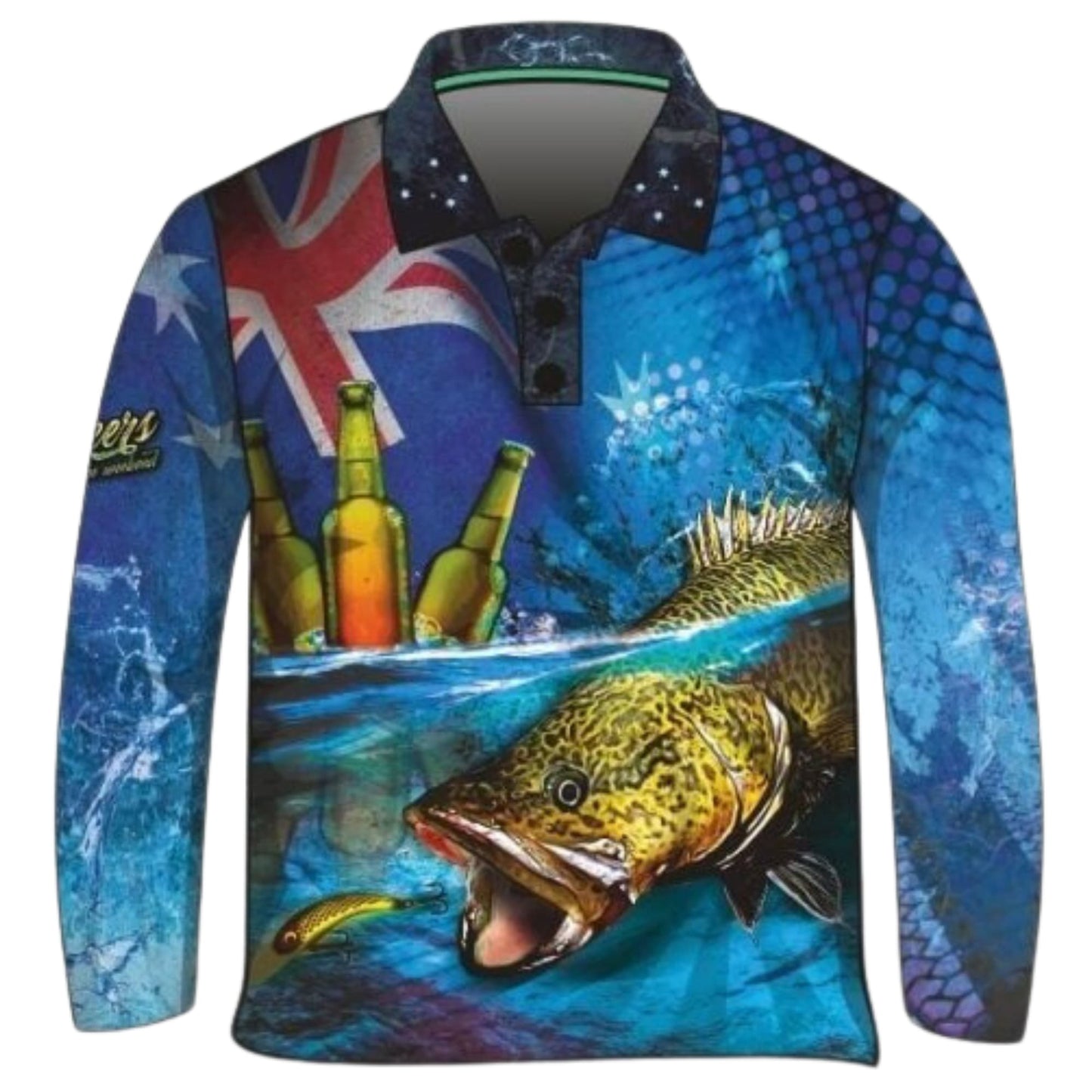 ★Pre-Order★ Fishing | Cheers to the Weekend Murray Cod Shirt Z and TEE AUSSIE FLAG Australia Australia Day Australian camping fishing LJM men MEN'S DESIGNS mens Preorder quick dry spo-default spo-disabled sun sun shirt sun shirts sunsafe uv