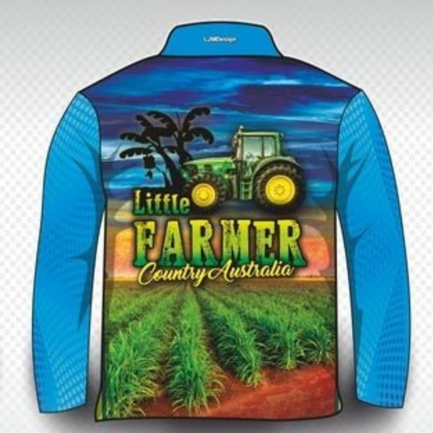 ★Pre-Order★ Kids | Little Farmer Blue Shirt Z and TEE Australia Australia Day Australian blue boy boys BOYS DESIGNS camping country COUNTRY WESTERN DESIGNS farm farmer fishing kid Kid's Fishing Kid's Fishing Apparel Kid's Fishing Shirt Kid's Uv Rated Shirts KIDS KIDS ALL kids design KIDS DESIGNS Kids UV rated shirt LJM outback Preorder quick dry spo-default spo-disabled sun sun shirt sun shirts sunsafe uv western