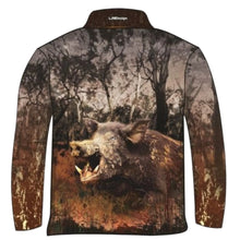 Hunting | Rustic Boar Brown Fishing Shirt ★Pre-Order★ Z and TEE boar brown camping fishing hog hogs hunting men MEN'S DESIGNS mens pig pig hunting pigging Preorder quick dry spo-default spo-disabled sun sun shirt sun shirts sunsafe uv