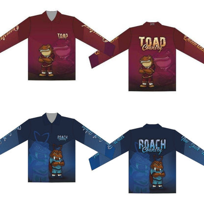 ★Pre-Order★ Men's | QLD Maroons Toad Country Fishing Shirt v2 Z and TEE camping fishing football footy LJM maroons men mens origin Preorder qld queenslander quick dry rugby spo-default spo-disabled state of origin sun sun shirt sun shirts sunsafe uv