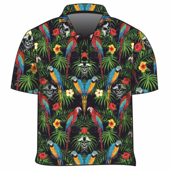 ★Pre-Order★ Tropical | Jolly Roger Fishing Shirt Short Sleeve Z and TEE Aussie Australia Australia Day Australian Australiana camping cruise Cruising fishing shirt girls KIDS ALL kids design KIDS DESIGNS Kids UV rated shirt koala LJM mens Preorder quick dry spo-default spo-disabled sun sun shirt sun shirts sunsafe swim shirt tropical TROPICAL DESIGNS uv