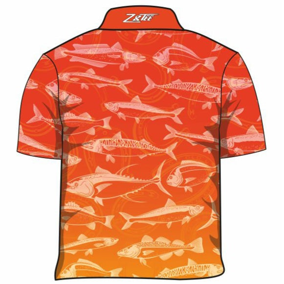 ★Pre-Order★ Fishing | Lucky Pattern Orange Shirt Z and TEE boy boys BOYS DESIGNS camping FISH FISH DESIGNS FISHING fishing shirt fishing shirts HER ALL KIDS KIDS ALL kids design KIDS DESIGNS Kids UV rated shirt LJM men MEN'S DESIGNS mens MEN’S DESIGNS PATTERN AND PLAIN DESIGNS Preorder quick dry spo-default spo-disabled sun sun safe sun shirt sun shirts SUN SMART sunsafe sunsmart swim shirt uv z&tee