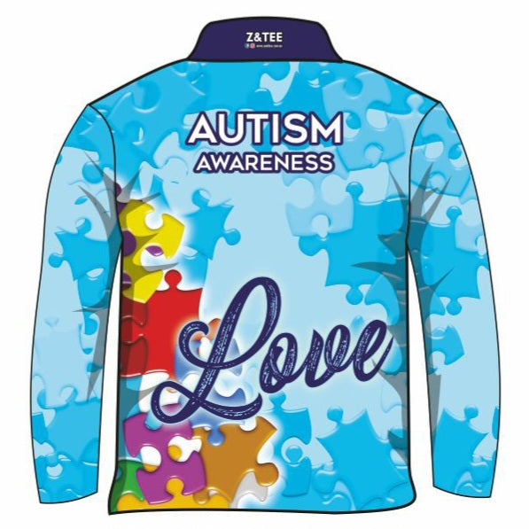 ★Pre-Order★ Autism Awareness | Love Light Blue Fishing Shirt Z and TEE camping fishing KIDS LJM mens Preorder quick dry spo-default spo-disabled sun sun shirt sun shirts sunsafe uv womens