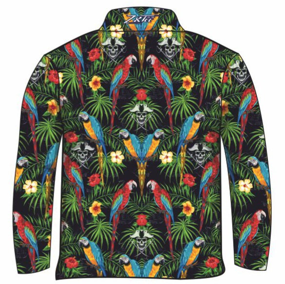 ★Pre-Order★ Tropical | Jolly Roger Fishing Shirt Z and TEE Aussie Australia Australia Day Australian Australiana camping cruise Cruising fishing shirt girls KIDS ALL kids design KIDS DESIGNS Kids UV rated shirt koala LJM mens Preorder quick dry spo-default spo-disabled sun sun shirt sun shirts sunsafe swim shirt tropical TROPICAL DESIGNS uv