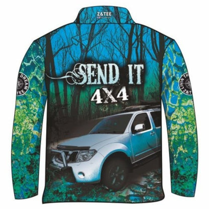 ★Pre-Order★ 4x4 | Send It Bush Aqua Shirt Z and TEE 4wd 4x4 4X4 DESIGNS boy boys camping cape en fishing girl girls KIDS LJM men mens Preorder quick dry spo-default spo-disabled sun sun shirt sun shirts sunsafe tip travel uv Women womens