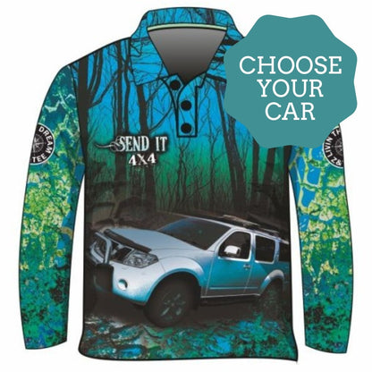 ★Pre-Order★ 4x4 | Send It Bush Aqua Shirt Z and TEE 4wd 4x4 4X4 DESIGNS boy boys camping cape en fishing girl girls KIDS LJM men mens Preorder quick dry spo-default spo-disabled sun sun shirt sun shirts sunsafe tip travel uv Women womens