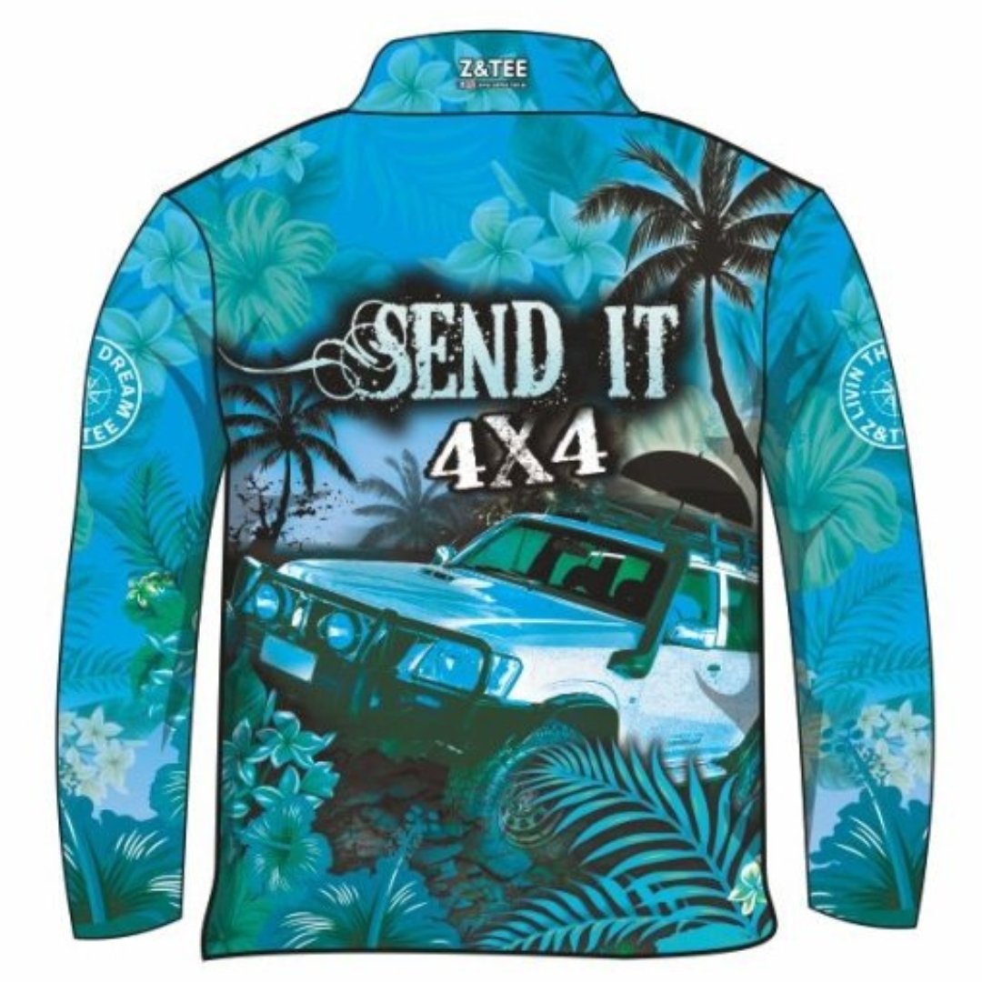 ★Pre-Order★ 4x4 | Send It 4x4 Tropical Aqua UV Protection Shirt Z and TEE 4wd 4x4 4X4 DESIGNS boy boys camping cape en fishing FLORAL girl girls KIDS LJM men mens Preorder quick dry spo-default spo-disabled sun sun shirt sun shirts sunsafe tip travel uv Women womens