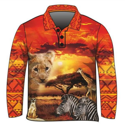 ★Pre-Order★ Kids | African Lion Shirt Z and TEE boys BOYS DESIGNS camping FISHING KIDS KIDS ALL kids design KIDS DESIGNS Kids UV rated shirt LJM Preorder quick dry spo-default spo-disabled sun sun shirt sun shirts sunsafe uv