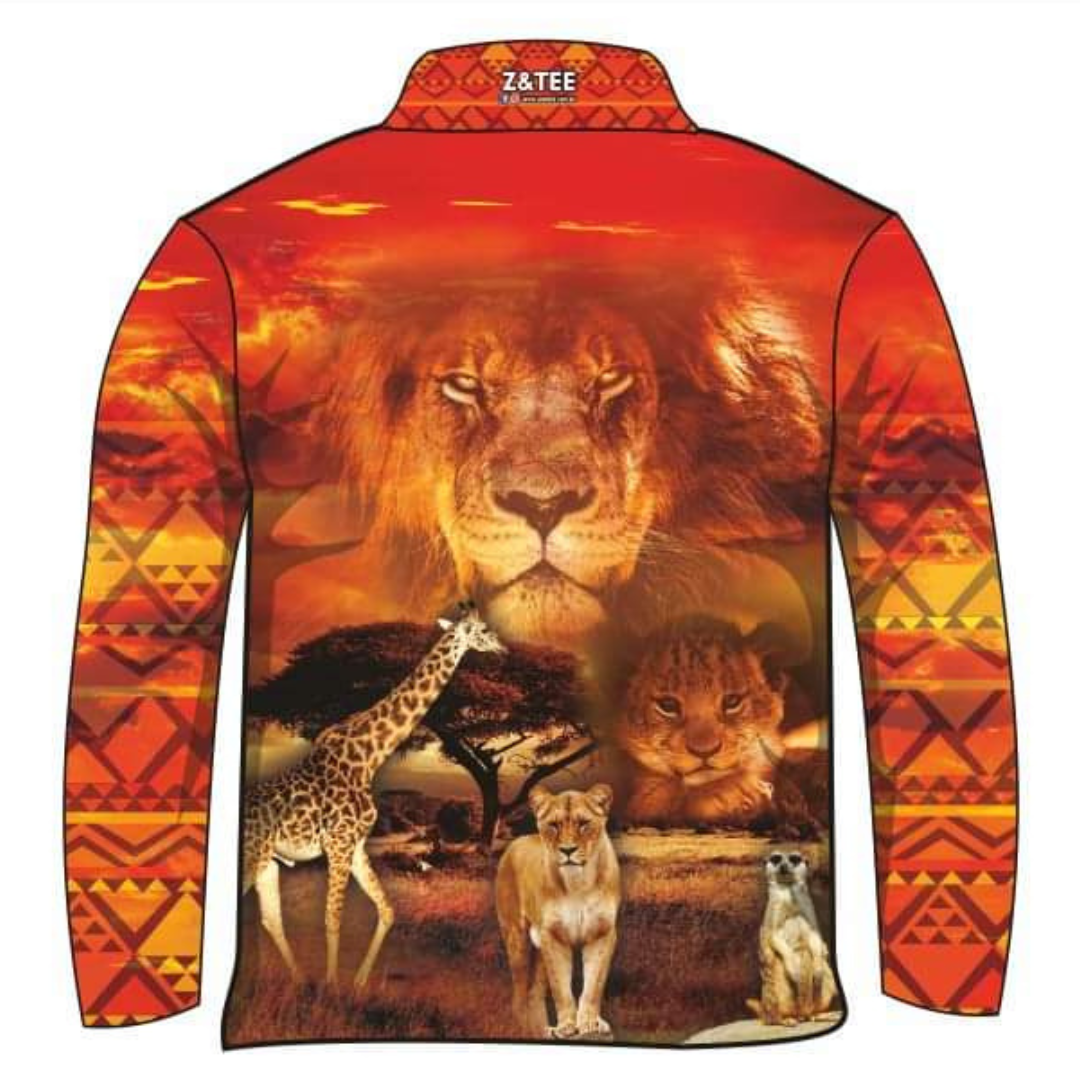 ★Pre-Order★ Kids | African Lion Shirt Z and TEE boys BOYS DESIGNS camping FISHING KIDS KIDS ALL kids design KIDS DESIGNS Kids UV rated shirt LJM Preorder quick dry spo-default spo-disabled sun sun shirt sun shirts sunsafe uv