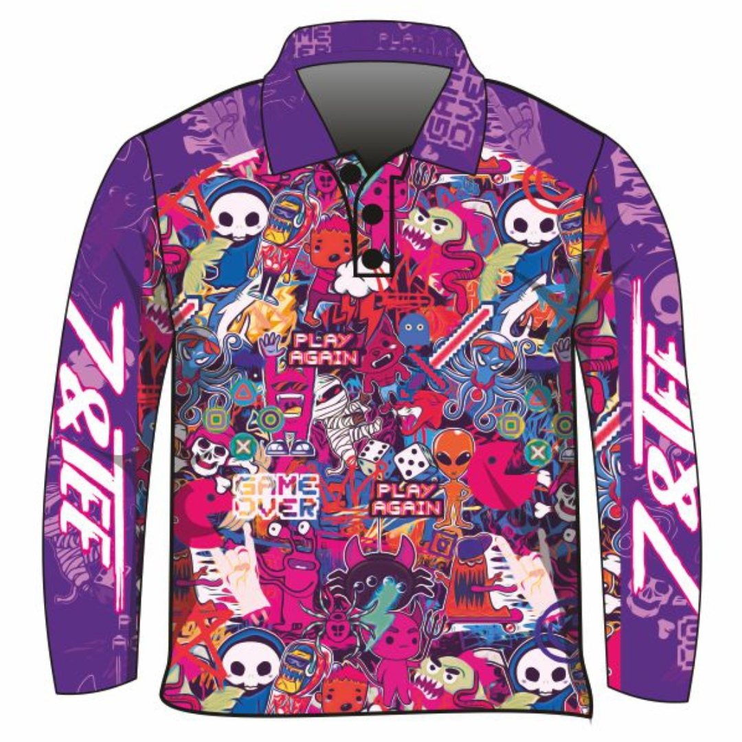 ★Pre-Order★ Kids | Graffiti Purple Shirt Z and TEE camping fishing girls GIRLS DESIGNS KIDS KIDS ALL kids design Kids UV rated shirt LJM minecraft pink Preorder purple quick dry spo-default spo-disabled sun sun shirt sun shirts sunsafe uv