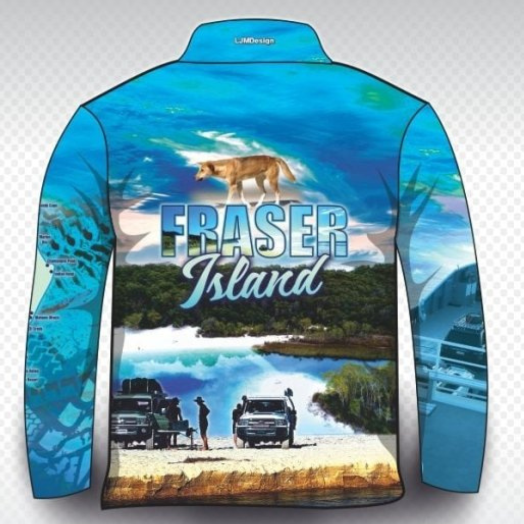 ★Pre-Order★ Fraser Island | Complete Fraser Island (K'gari) Blue Shirt Z and TEE 4x4 boy boys camping fishing FRASER ISLAND DESIGNS K'gari LJM men MEN'S DESIGNS mens Preorder quick dry spo-default spo-disabled sun sun shirt sun shirts sunsafe travel uv