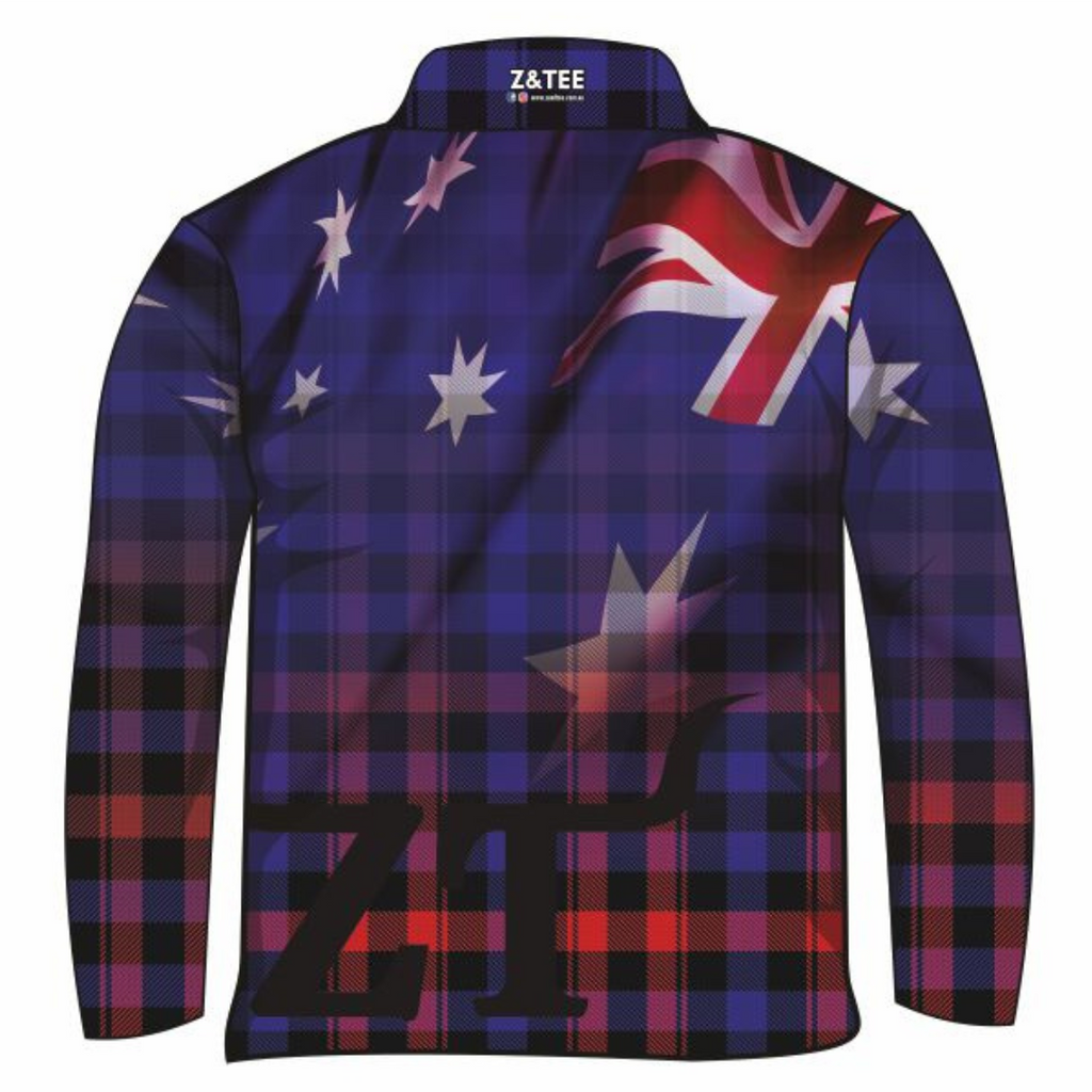 Pre-Order Australian  Aussie Flag Flannie Long or Short Sleeve Sun Shirt
