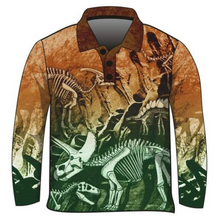 ★Pre-Order★ Kids | Dinosaur Trail Fossils Green Shirt Z and TEE BOYS DESIGNS camping fishing KIDS LJM men Preorder quick dry spo-default spo-disabled sun sun shirt sun shirts sunsafe uv