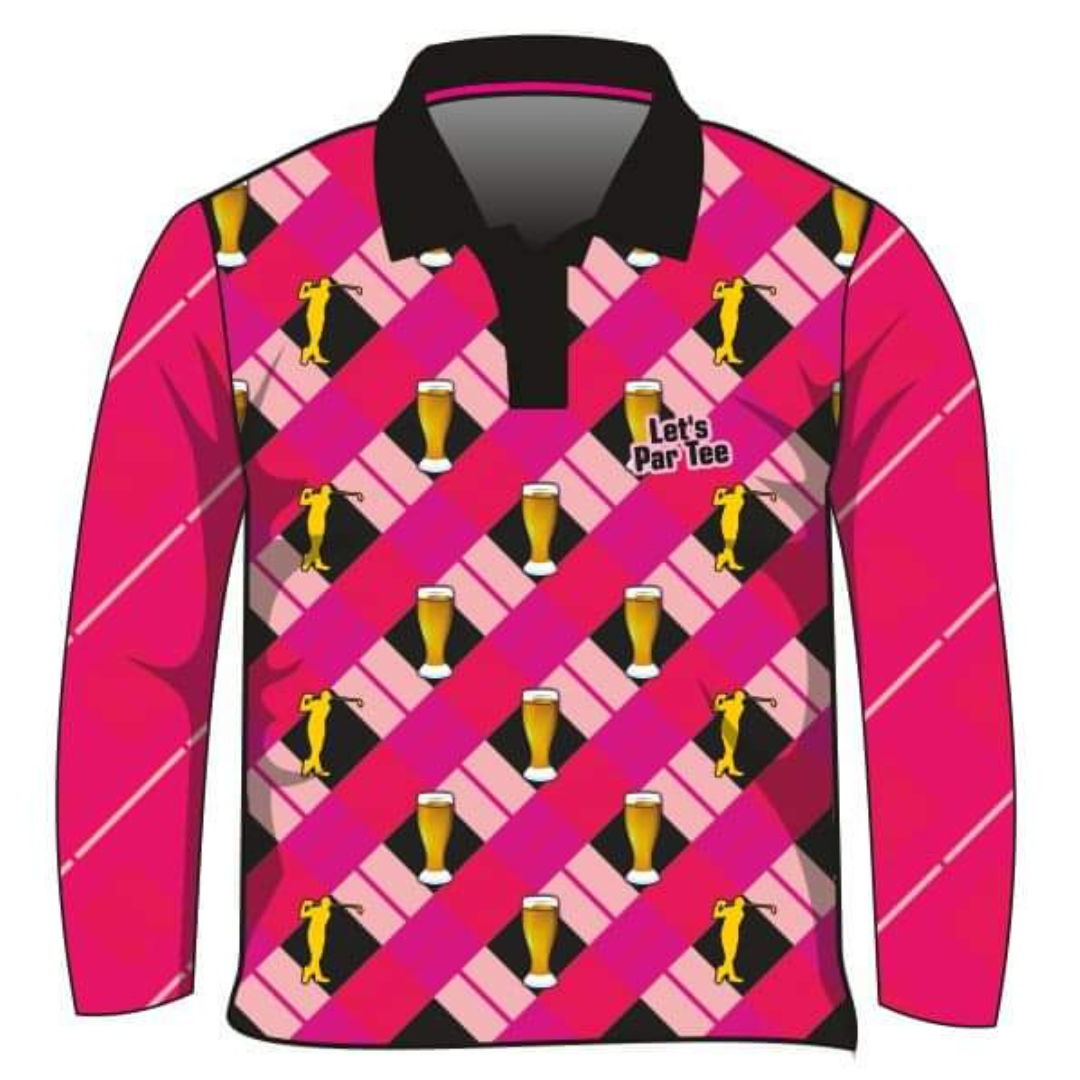 ★Pre-Order★ Women's | Golf & Beer Pink Fishing Shirt Z and TEE Australia Australia Day Australian BUCKS PARTY camping fishing LJM men Preorder quick dry spo-default spo-disabled sun sun shirt sun shirts sunsafe uv womens