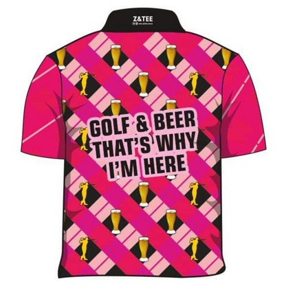 ★Pre-Order★ Women's | Golf & Beer Pink Fishing Shirt Z and TEE Australia Australia Day Australian BUCKS PARTY camping fishing LJM men Preorder quick dry spo-default spo-disabled sun sun shirt sun shirts sunsafe uv womens