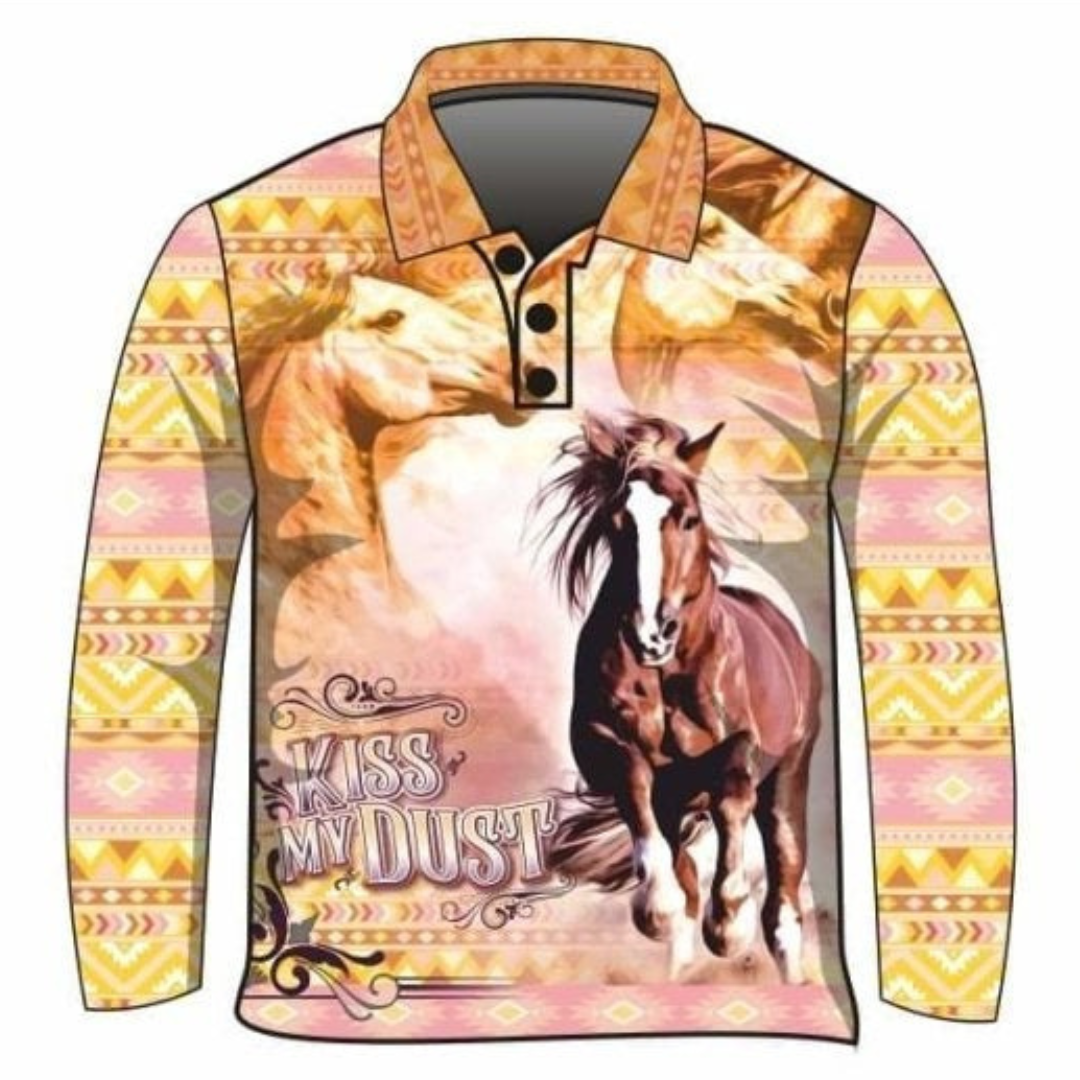 ★Pre-Order★ Western | Kiss My Dust Shirt Z and TEE camping COUNTRY WESTERN DESIGNS fishing KIDS LJM men Preorder quick dry spo-default spo-disabled sun sun shirt sun shirts sunsafe uv WOMEN'S DESIGNS womens