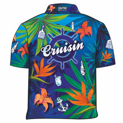 Tropical | Cruisin Blue Tropical Hawaiian Party Cruise Short Sleeve Shirt Z and TEE 2XL 3XL BUY2SHIRTS Cruise Cruising DAD Floral Flowers Hawaiian Hawiian HIM ALL in stock L Last Chance lastchance LJM M men mens quick dry S Ship spo-default spo-disabled sun sun shirt sun shirts sunsafe Tropical TROPICAL DESIGNS uv XL XS