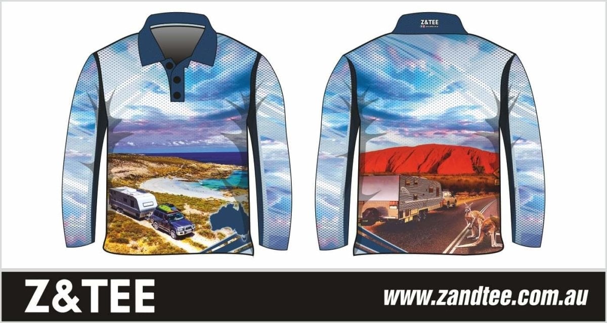 ★Pre-Order★ Camping & Caravanning | Fishing Shirt Z and TEE Australia Australian BOYS DESIGNS camping CAMPING AND CARAVAN DESIGNS camping shirt fishing LJM men mens Preorder quick dry spo-default spo-disabled sun sun shirt sun shirts sunsafe uv