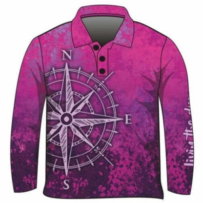 ★Pre-Order★ Compass | Purple Pink Shirt Z and TEE camping fishing GIRLS DESIGNS KIDS LJM men PATTERN AND PLAIN DESIGNS Preorder quick dry spo-default spo-disabled sun sun shirt sun shirts sunsafe uv WOMEN'S DESIGNS womens