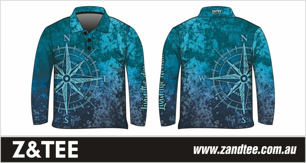 Pre-Order Adventure | Teal Compass | Fishing Shirt Z and TEE camping fishing KIDS LJM men MEN'S DESIGNS mens MEN’S DESIGNS PATTERN AND PLAIN DESIGNS Preorder quick dry spo-default spo-disabled sun sun shirt sun shirts sunsafe uv women's WOMEN'S DESIGNS Women's Fishing Women's Fishing Shirt