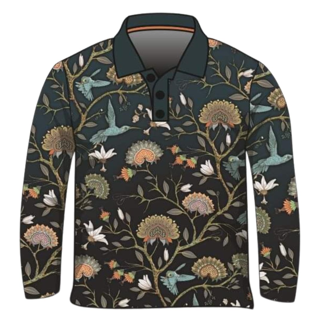 ★Pre-Order★ Pattern | Hummingbird Floral Black Shirt Z and TEE Australia Australia Day Australian camping fishing LJM men PATTERN AND PLAIN DESIGNS Preorder quick dry spo-default spo-disabled sun sun shirt sun shirts sunsafe uv WOMEN'S DESIGNS womens