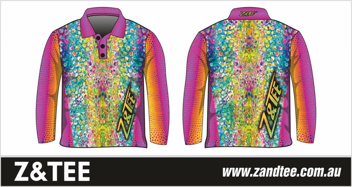 ★Pre-Order★ Pattern | Kaleidoscope Serpent Fishing Shirt Z and TEE camping fishing GIRL'S DESIGNS Girls ladies LJM pink Preorder quick dry rainbow spo-default spo-disabled sun sun shirt sun shirts sunsafe uv women's WOMEN'S DESIGNS