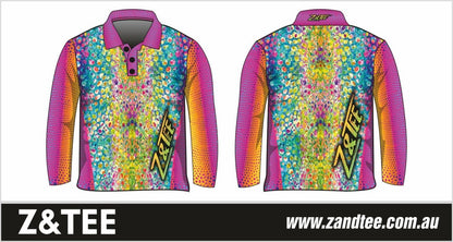 ★Pre-Order★ Pattern | Kaleidoscope Serpent Fishing Shirt Z and TEE camping fishing GIRL'S DESIGNS Girls ladies LJM pink Preorder quick dry rainbow spo-default spo-disabled sun sun shirt sun shirts sunsafe uv women's WOMEN'S DESIGNS