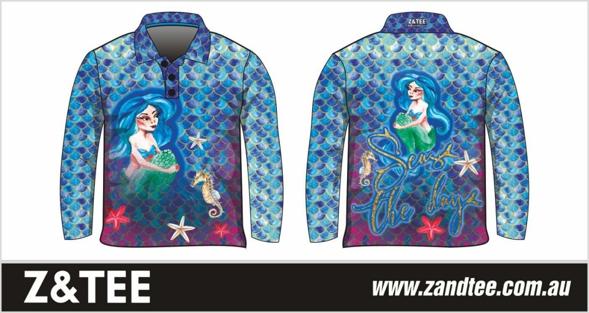 ★Pre-Order★ Kids | Mermaid Seas the Day Shirt Z and TEE camping fishing GIRL'S DESIGNS KIDS KIDS ALL kids design KIDS DESIGNS Kids UV rated shirt LJM Preorder quick dry spo-default spo-disabled sun sun shirt sun shirts sunsafe uv