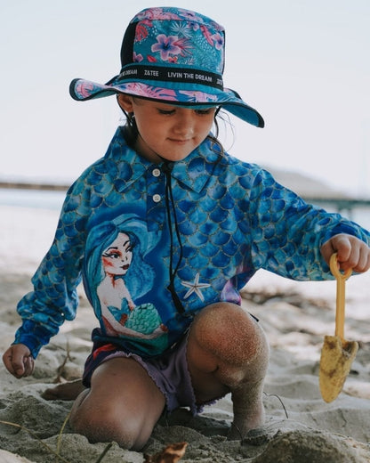 ★Pre-Order★ Kids | Mermaid Seas the Day Shirt Z and TEE camping fishing GIRL'S DESIGNS KIDS KIDS ALL kids design KIDS DESIGNS Kids UV rated shirt LJM Preorder quick dry spo-default spo-disabled sun sun shirt sun shirts sunsafe uv