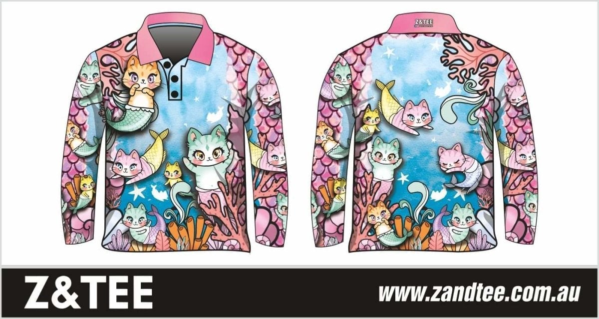 ★Pre-Order★ Kids | Mermazing Mercat Shirt Z and TEE camping cat fishing GIRL'S DESIGNS girls kid Kid's Fishing Kid's Fishing Apparel Kid's Fishing Shirt Kid's Uv Rated Shirts kids KIDS ALL kids design KIDS DESIGNS Kids UV rated shirt kitty LJM merkitty mermaid pink Preorder purcat purrcat quick dry spo-default spo-disabled sun sun shirt sun shirts sunsafe uv