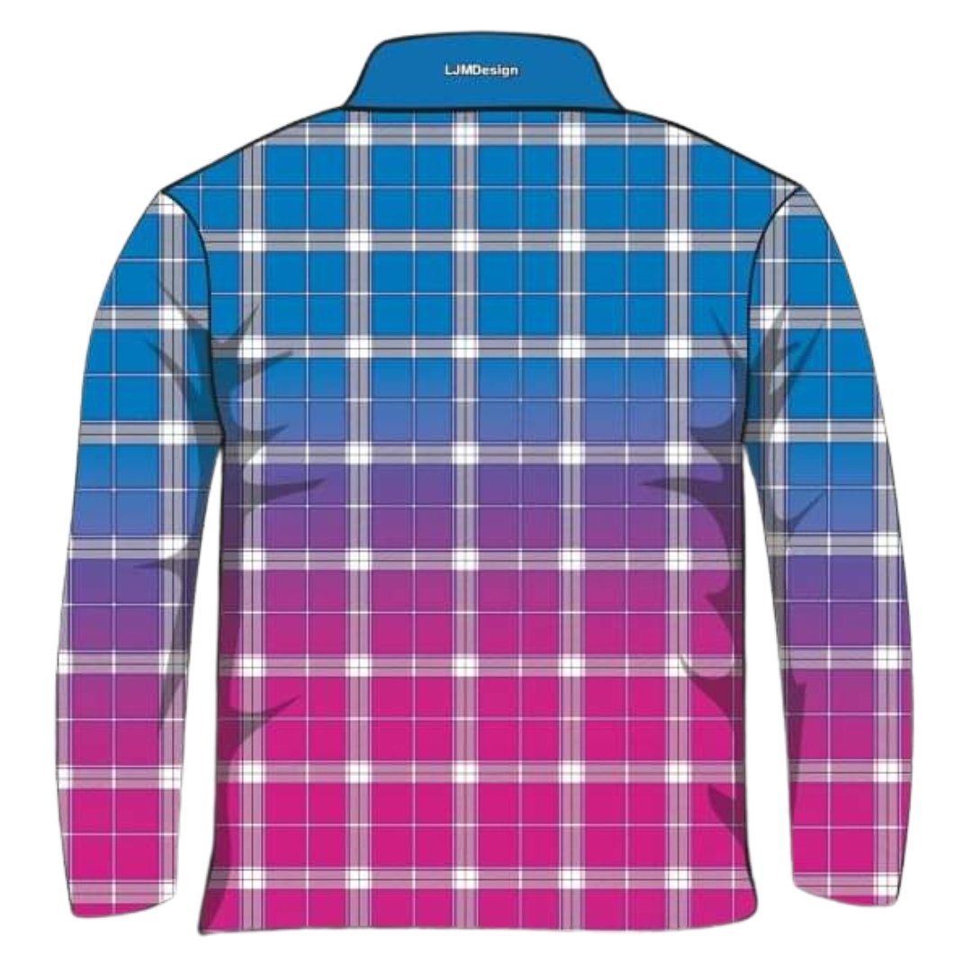 ★Pre-Order★ Pattern | Ombre Tartan Fishing Shirt Z and TEE camping country fishing GIRL'S DESIGNS LJM PATTERN AND PLAIN DESIGNS Preorder quick dry spo-default spo-disabled sun sun shirt sun shirts sunsafe uv western Women womens