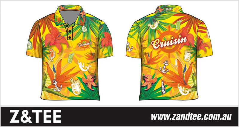 ★Pre-Order★ Cruise | Cruisin Marine Yellow Cruise Shirt Long or Short Sleeve Z and TEE Australia Australia Day Australian Australiana camping cruise dup-review-publication fishing LJM men mens Preorder quick dry spo-default spo-disabled sun sun shirt sun shirts sunsafe tropical TROPICAL DESIGNS uv