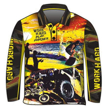 ★Pre-Order★ Extreme | Work Hard Play Harder Yellow Shirt Z and TEE boy boys BOYS DESIGNS camping fishing KIDS LJM men MEN'S DESIGNS mens Preorder quick dry spo-default spo-disabled sun sun shirt sun shirts sunsafe uv xtreme