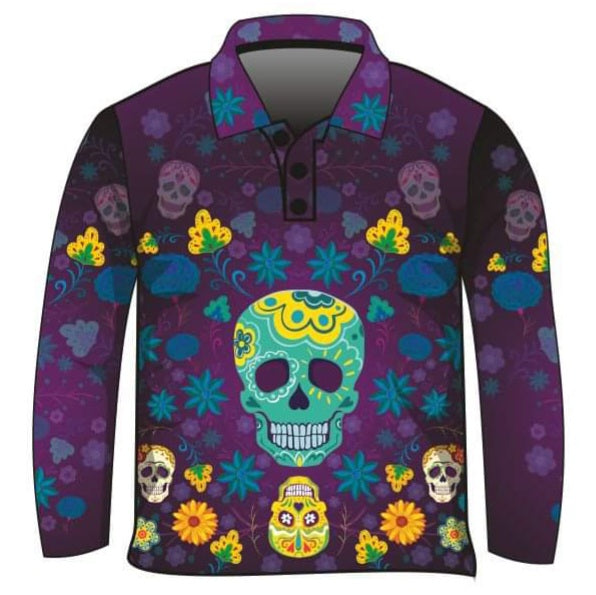 ★Pre-Order★ Kids | Sugar Skull Shirt Z and TEE camping cowgirl fishing Floral flower Flowers Girls GIRLS DESIGNS KIDS KIDS ALL kids design KIDS DESIGNS Kids UV rated shirt LJM Preorder quick dry spo-default spo-disabled sun sun shirt sun shirts sunsafe uv western Women WOMEN'S DESIGNS womens