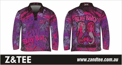 ★Pre-Order★ Stay Salty | Purple Pink Mermaid Shirt Z and TEE camping fishing GIRLS DESIGNS KIDS LJM men Preorder quick dry spo-default spo-disabled sun sun shirt sun shirts sunsafe uv WOMEN'S DESIGNS womens