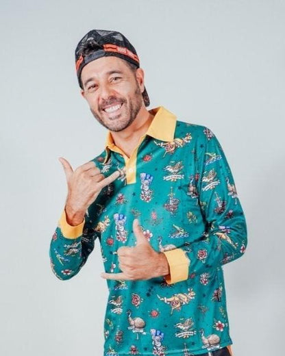 ★Pre-Order★ Australian | Straya Green Fishing Shirt Z and TEE Australia Australia Day Australian camping COUNTRY WESTERN DESIGNS fishing LJM MEN'S DESIGNS mens PATTERN AND PLAIN DESIGNS Preorder quick dry spo-default spo-disabled sun sun shirt sun shirts sunsafe uv western