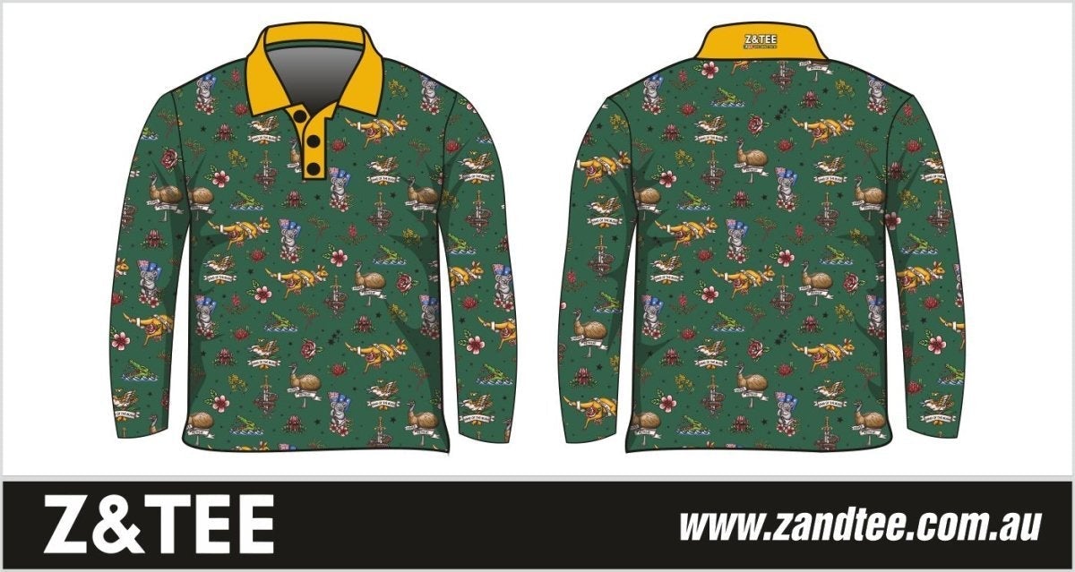 ★Pre-Order★ Australian | Straya Green Fishing Shirt Z and TEE Australia Australia Day Australian camping COUNTRY WESTERN DESIGNS fishing LJM MEN'S DESIGNS mens PATTERN AND PLAIN DESIGNS Preorder quick dry spo-default spo-disabled sun sun shirt sun shirts sunsafe uv western