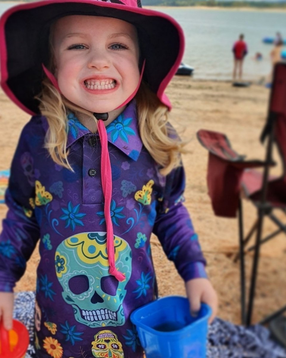 ★Pre-Order★ Kids | Sugar Skull Shirt Z and TEE camping cowgirl fishing Floral flower Flowers Girls GIRLS DESIGNS KIDS KIDS ALL kids design KIDS DESIGNS Kids UV rated shirt LJM Preorder quick dry spo-default spo-disabled sun sun shirt sun shirts sunsafe uv western Women WOMEN'S DESIGNS womens