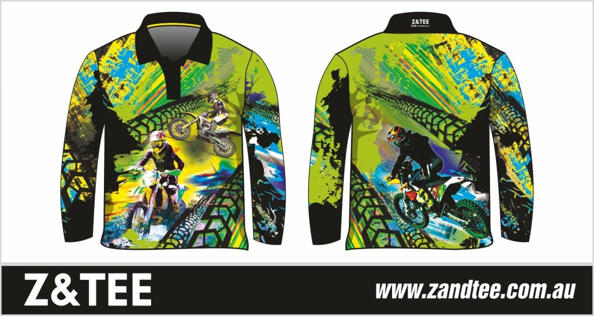 Pre-Order Kid's | Extreme Motorbike, Green UV Protection Shirt Z and TEE BOYS DESIGNS camping fishing KIDS KIDS ALL kids design KIDS DESIGNS Kids UV rated shirt LJM men MEN'S DESIGNS MEN’S DESIGNS Preorder quick dry spo-default spo-disabled sun sun shirt sun shirts sunsafe uv xtreme